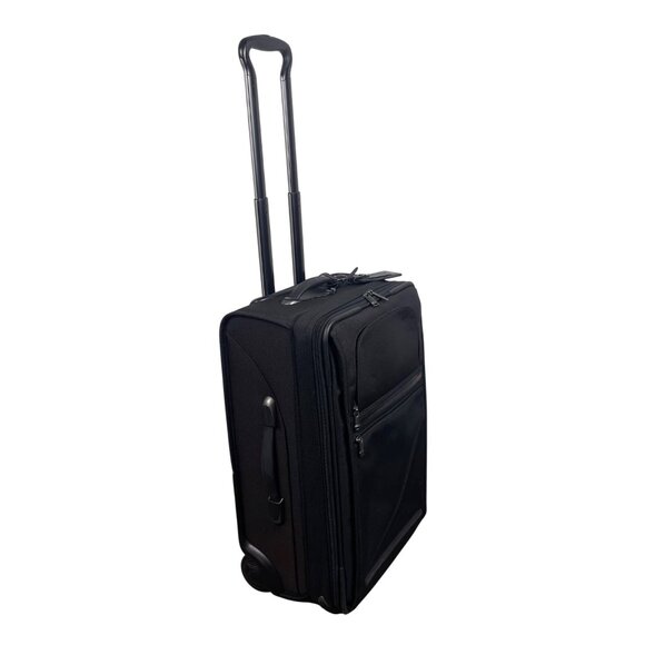 Tumi Black Nylon Wheeled Luggage With Telescopic Handle & “Just In Case” Bag - Picture 2 of 16